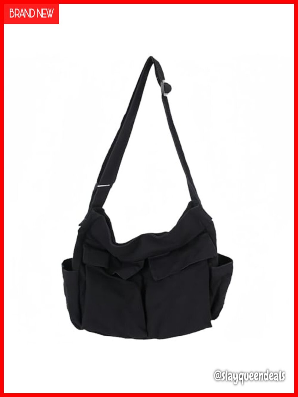 Canvas Hobo Crossbody Messenger Tote Bag Multiple Pockets Large